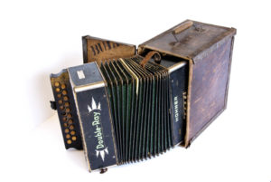 Paddy Cochrane's accordion and box